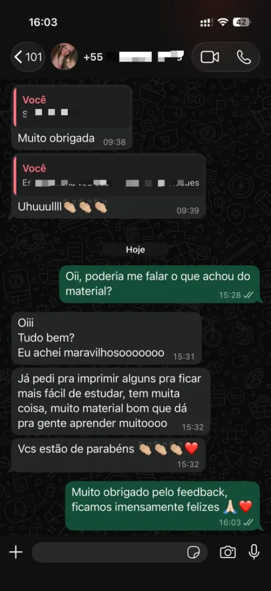 Mensagem sobre a variedade do material e o estudo com mapas impressos